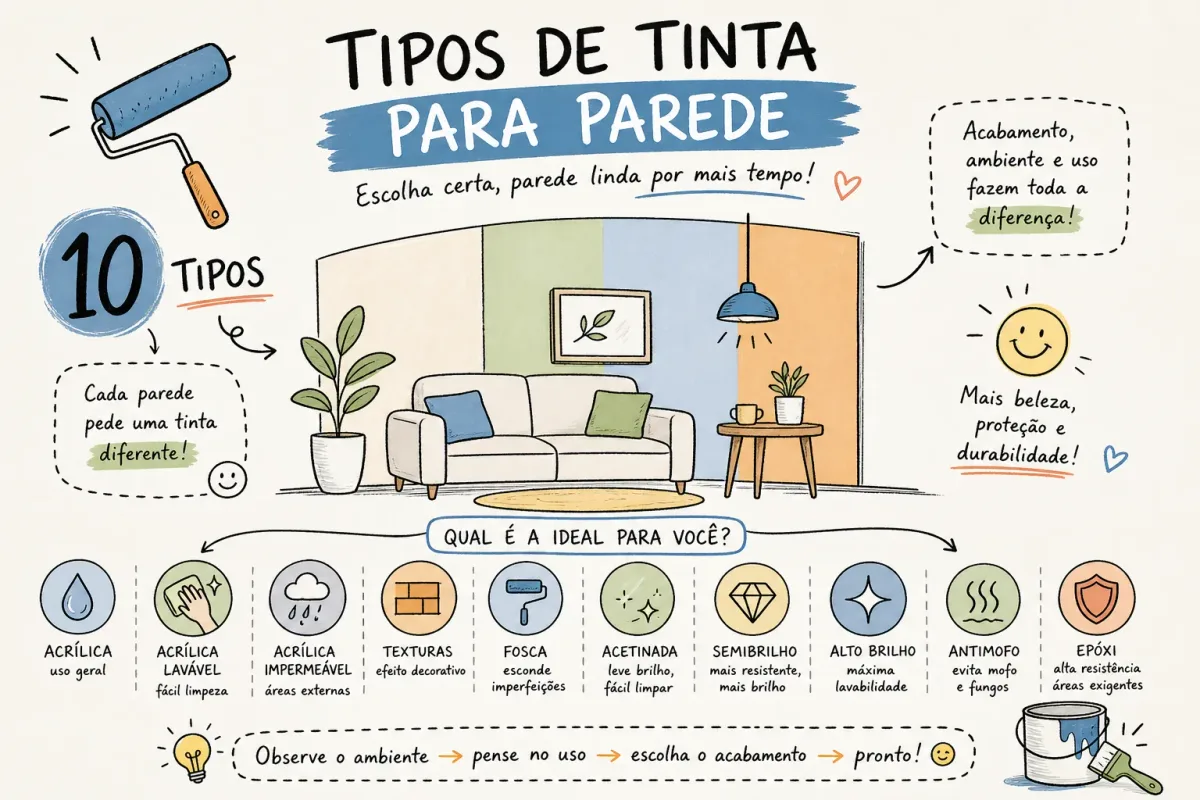 10 tipos de tinta para parede e quando escolher cada um